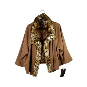 NWT Adrienne Landau Designer Luxury Faux Fur Animal Print Jacket Coat Size 3X